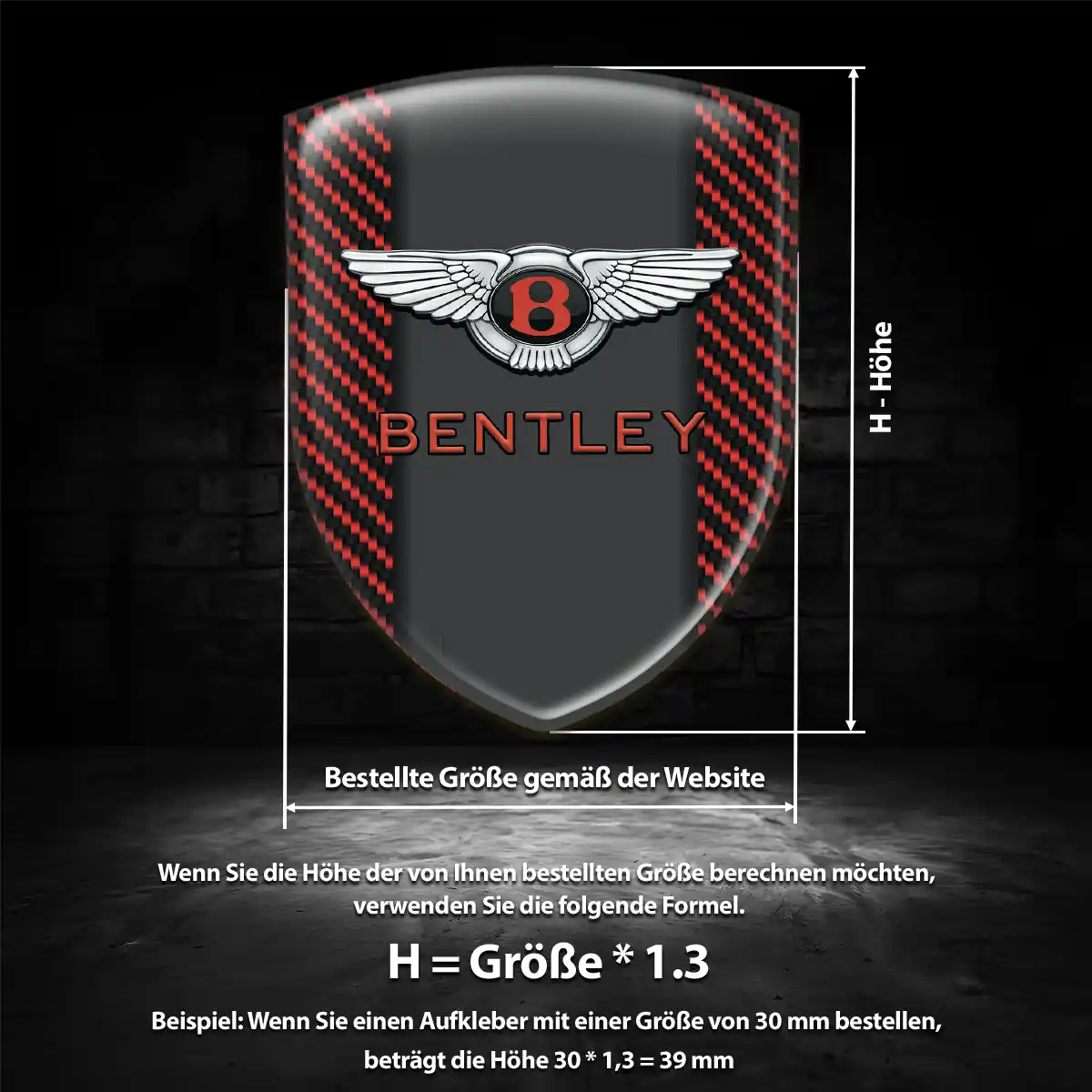 Bentley Emblem Wappen Aufkleber Hohe Qualität