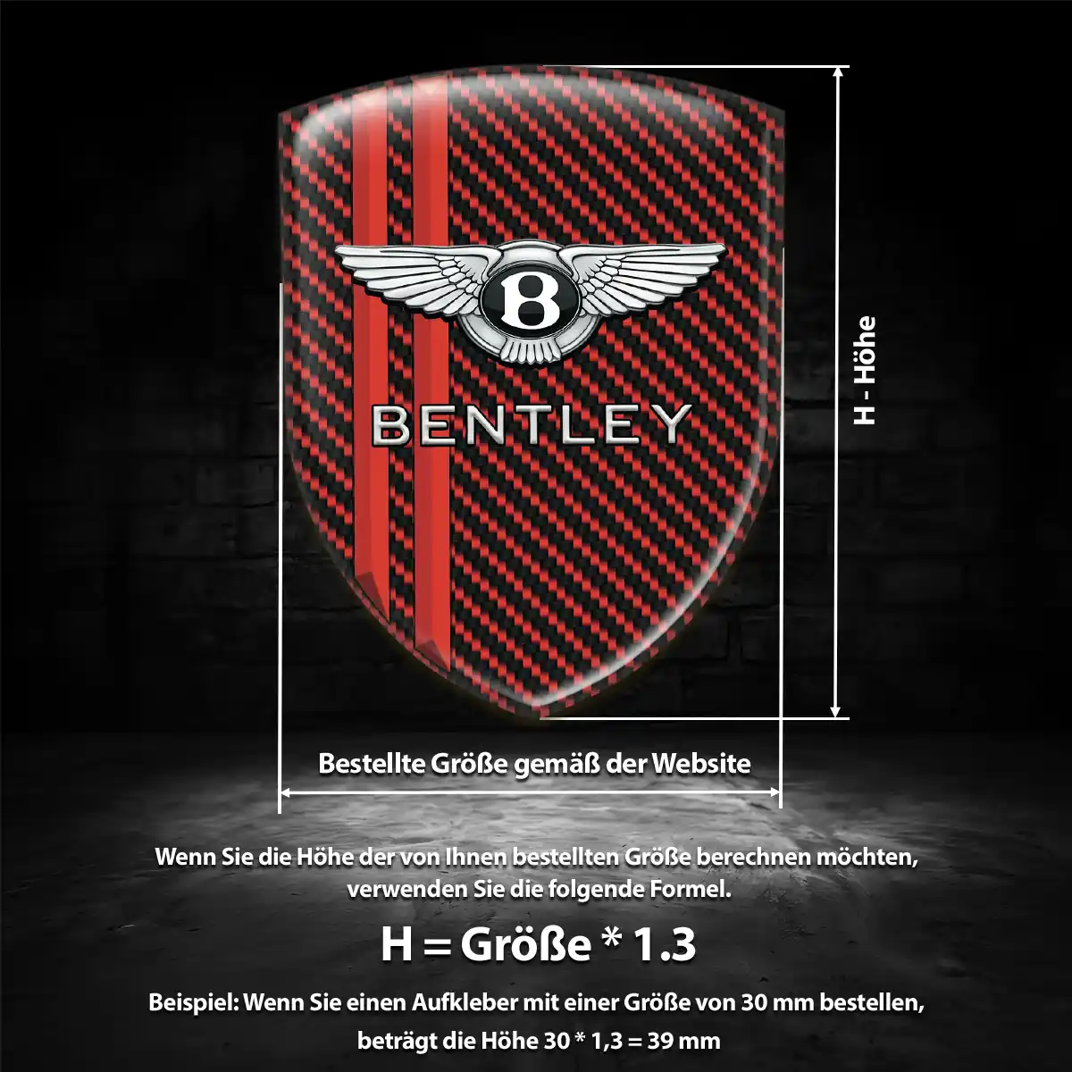 Bentley Emblem Wappen Aufkleber Limitierte Auflage