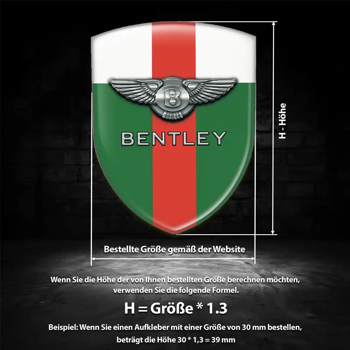 Bentley Emblem Wappen Aufkleber Luxus-Edition