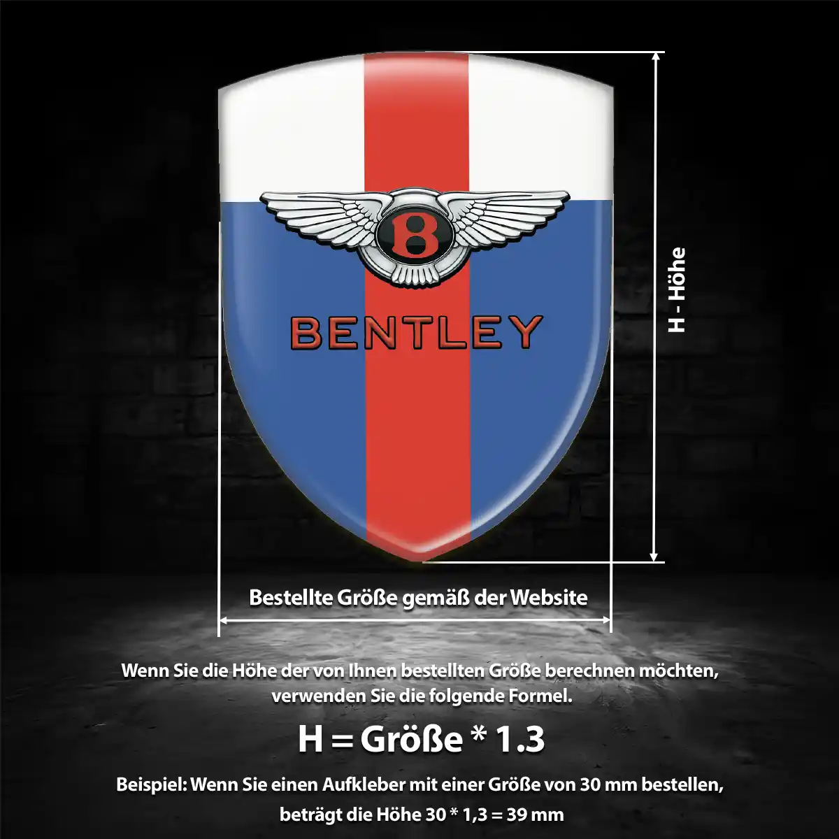 Bentley Emblem Wappen Aufkleber Modernes Design
