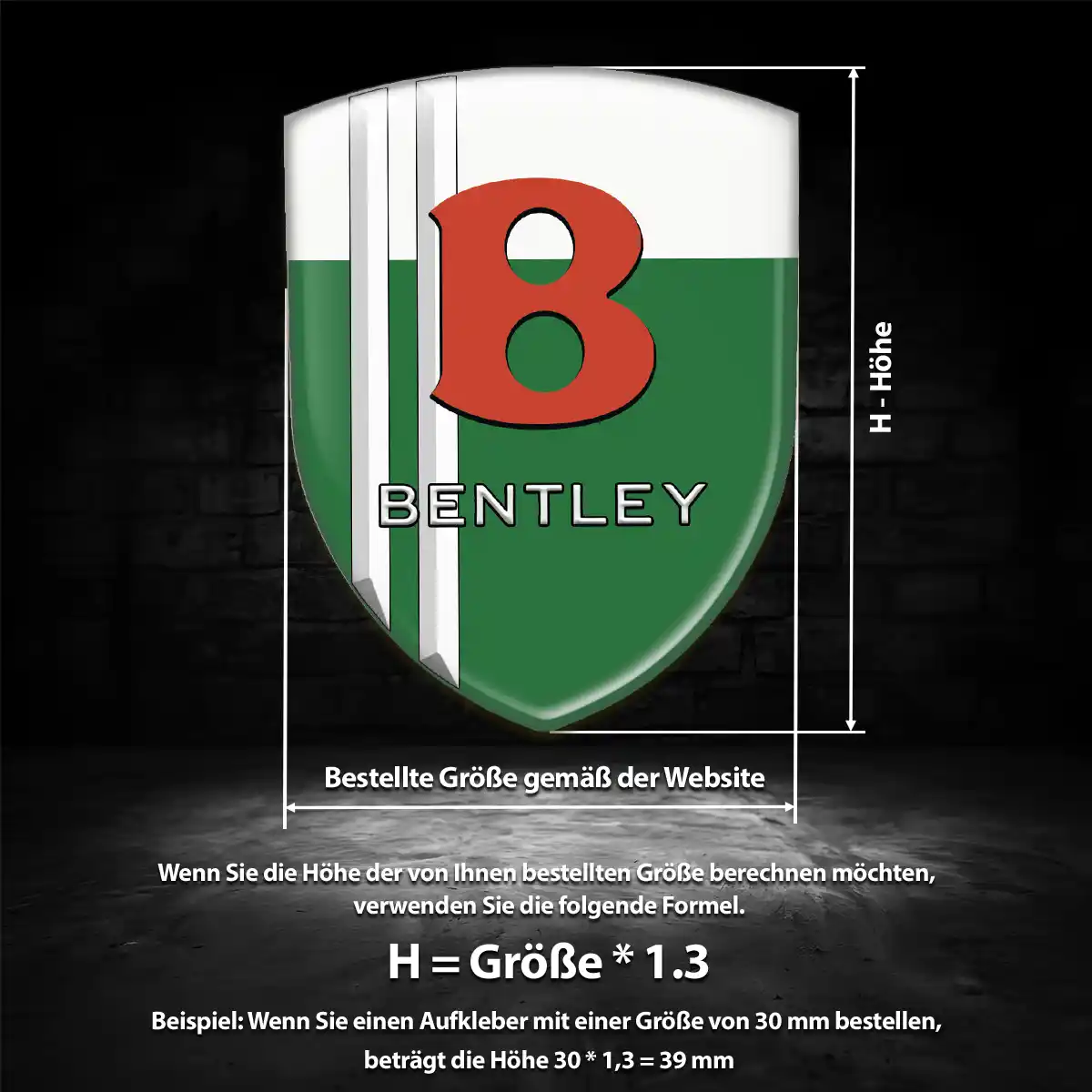 Bentley Emblem Wappen Aufkleber Premium-Edition