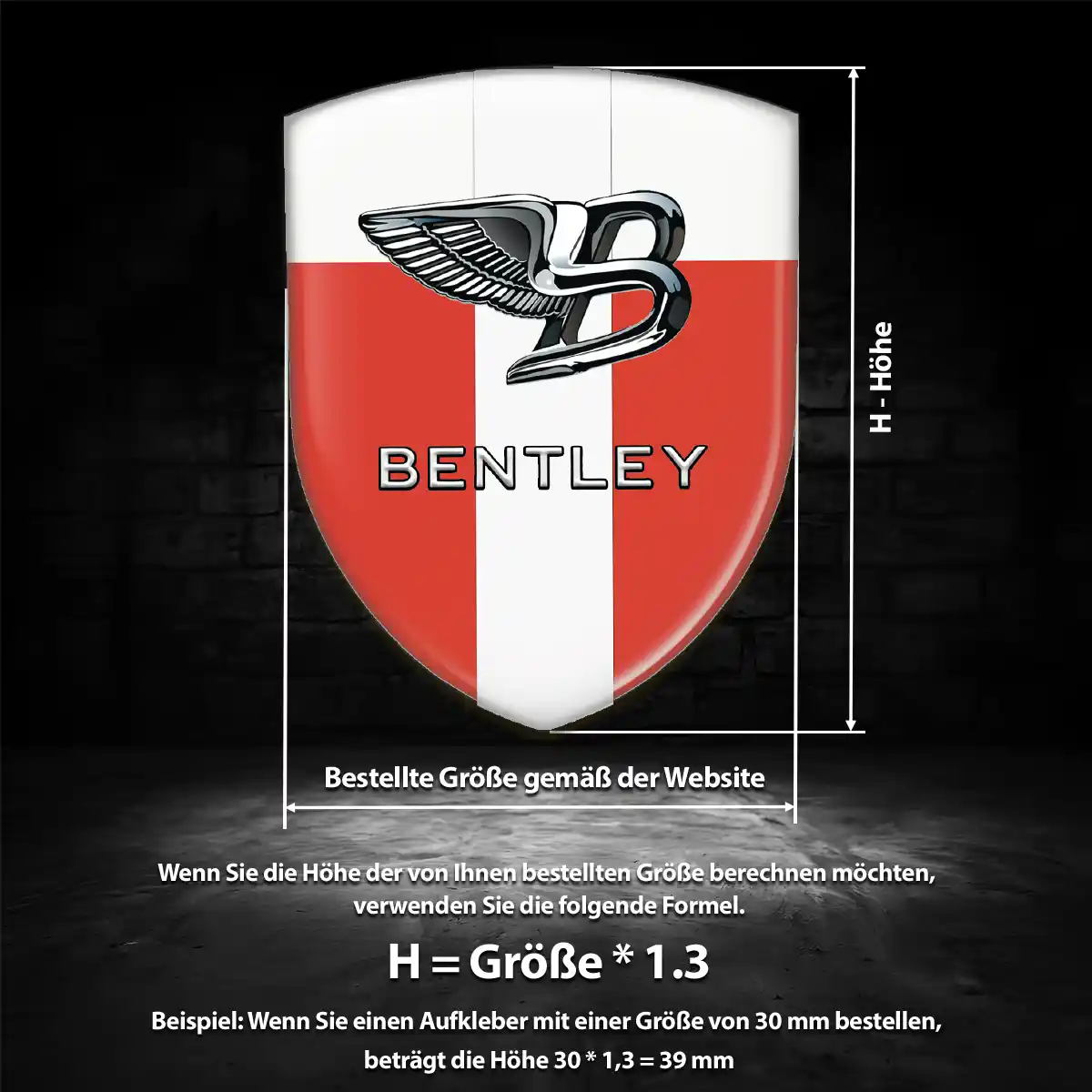 Bentley Emblem Wappen Aufkleber Premiumqualität