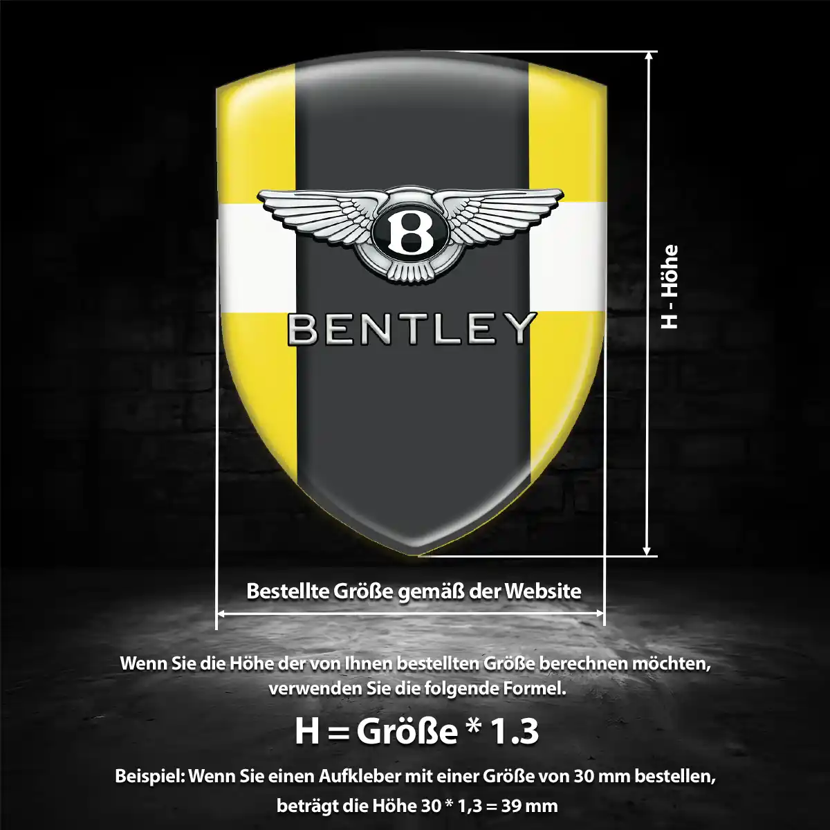 Bentley Emblem Wappen Aufkleber Spitzenqualität