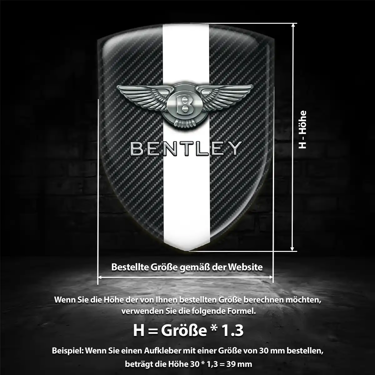 Bentley Emblem Wappen Aufkleber Tuningfahrzeug
