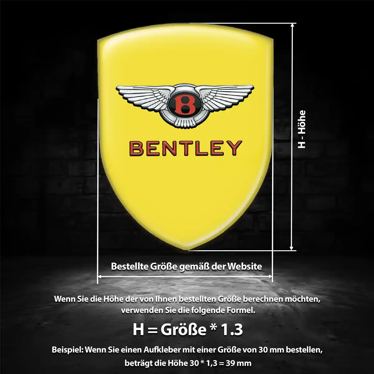 Bentley Emblem Wappen Auto Tuningfahrzeug