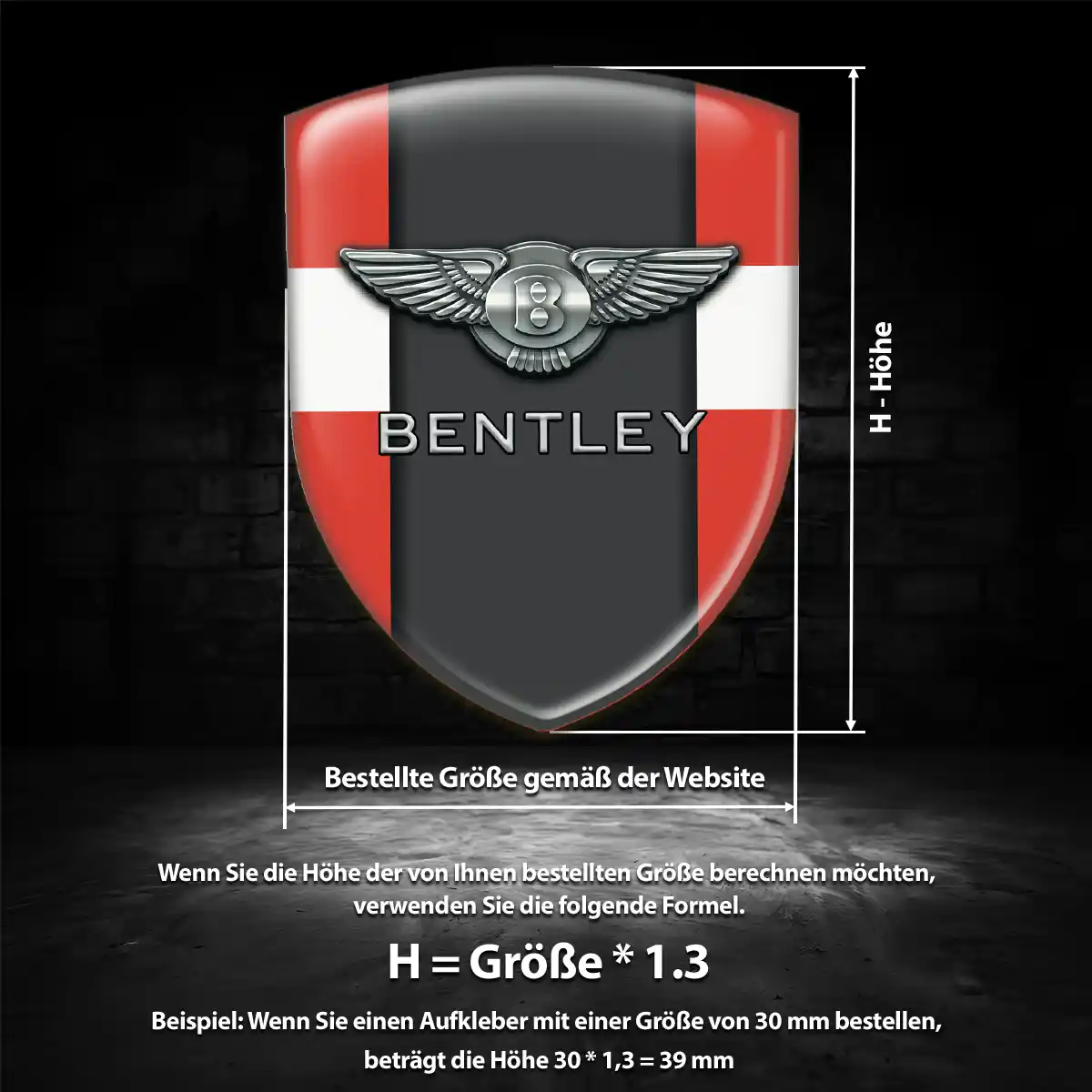 Bentley Emblem Wappen Hochwertiges Harz