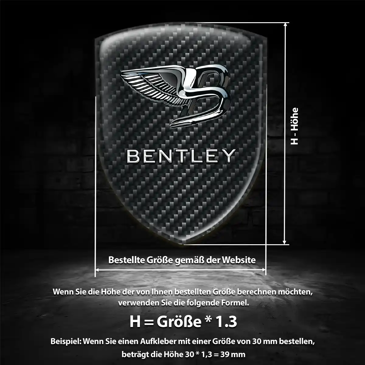 Bentley Emblem Wappen Tuningfahrzeug
