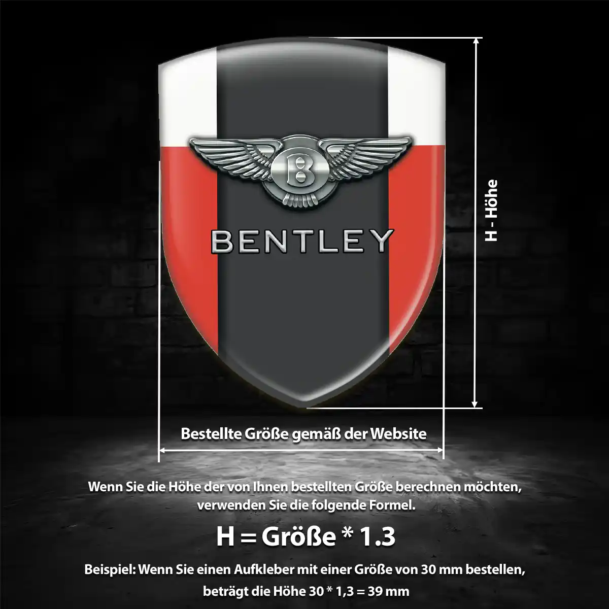 Bentley Embleme Silikon Aufkleber Anspruchsvolles Design