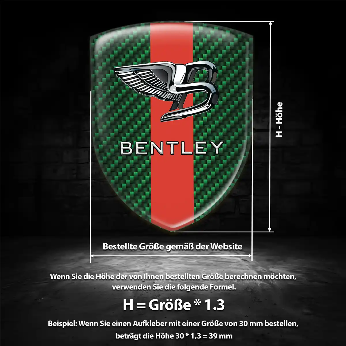 Bentley Embleme Silikon Aufkleber Ausdrucksstarkes Design