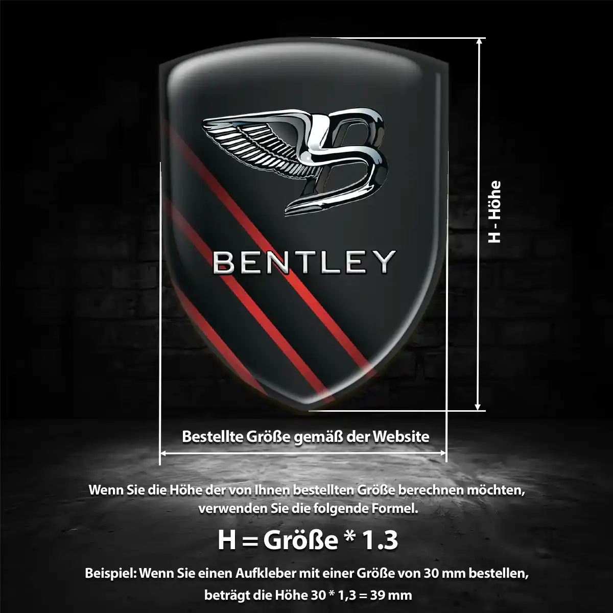Bentley Embleme Silikon Aufkleber Auto Hochwertiges Harz
