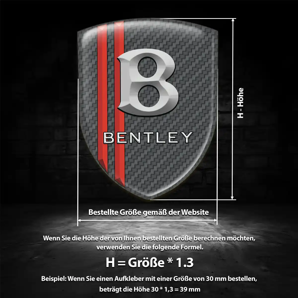 Bentley Embleme Silikon Aufkleber Auto Luxus-Edition
