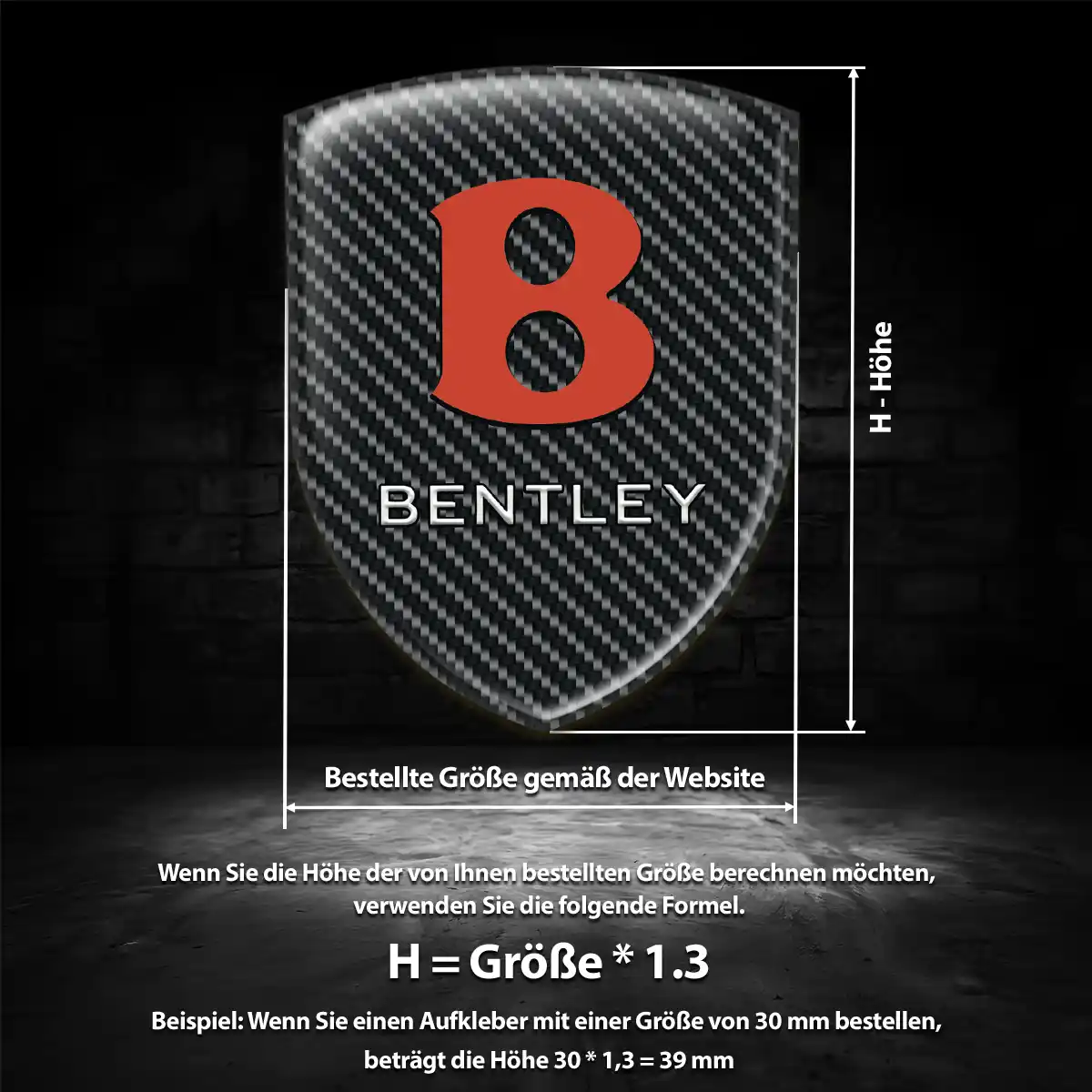 Bentley Embleme Silikon Aufkleber Auto Markenedition