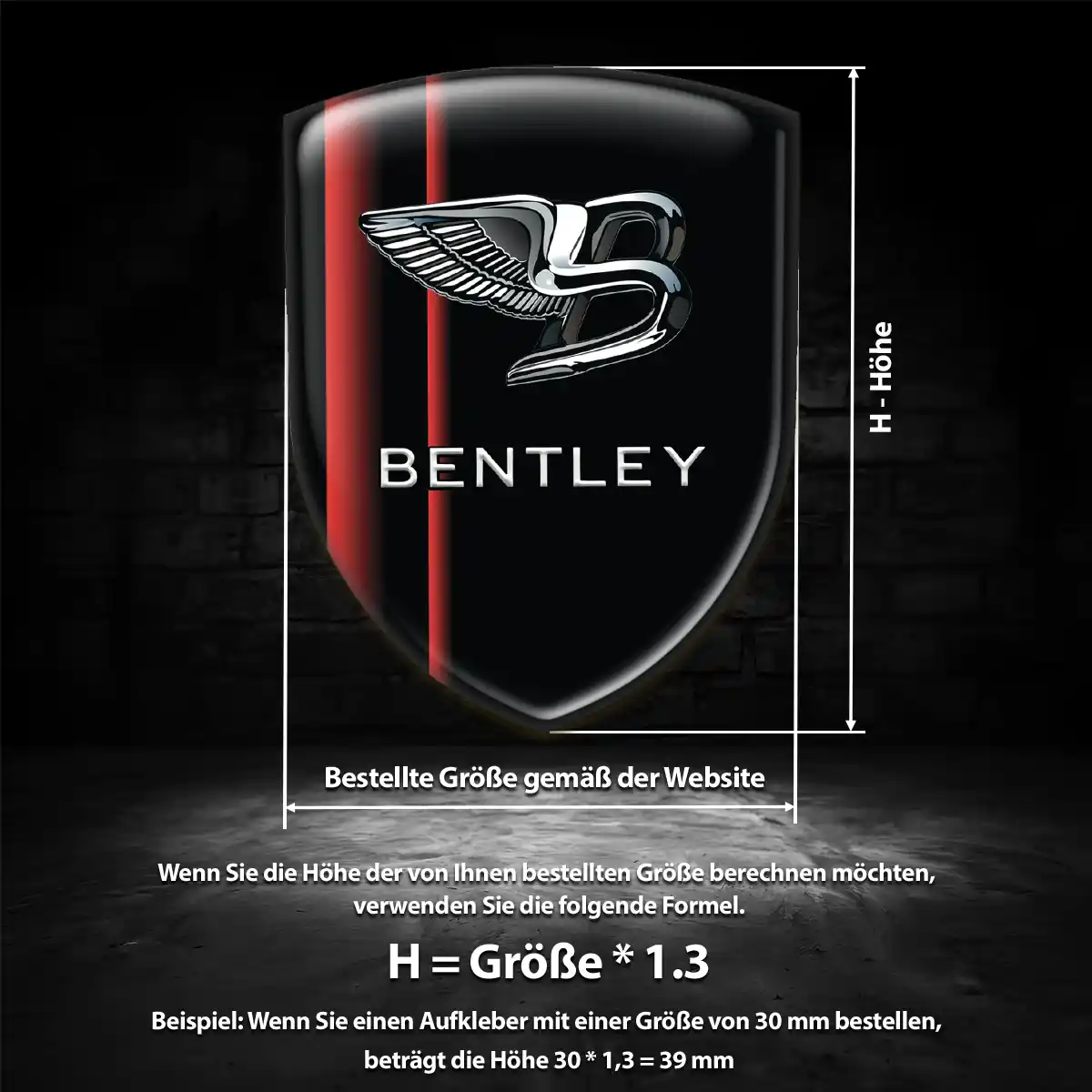 Bentley Embleme Silikon Aufkleber Auto Premium-Edition