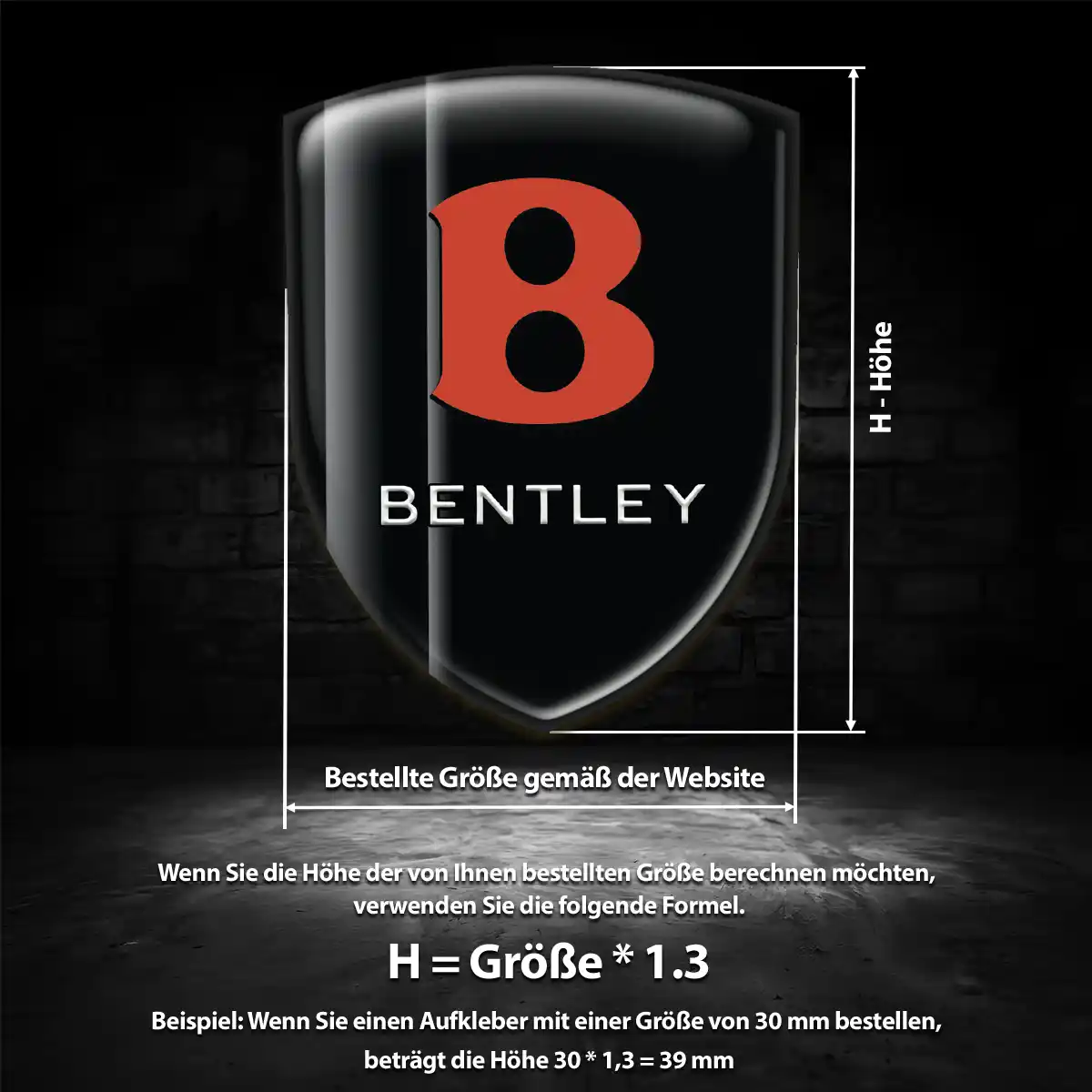 Bentley Embleme Silikon Aufkleber Auto Tuningfahrzeug