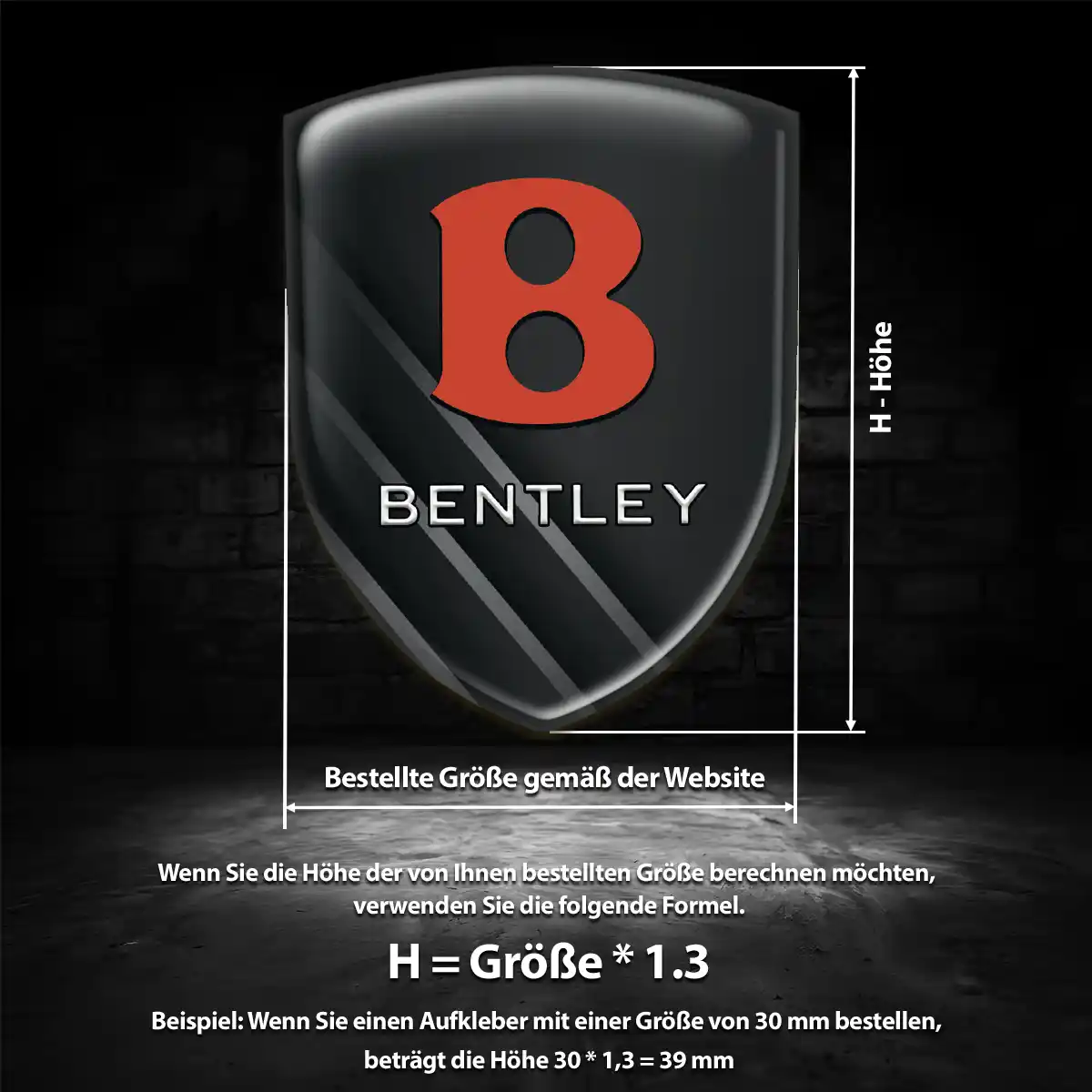 Bentley Embleme Silikon Aufkleber Erstklassige Qualität