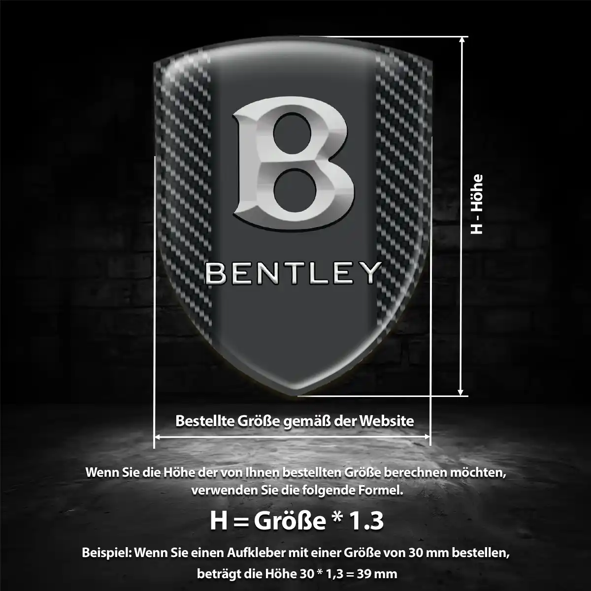 Bentley Embleme Silikon Aufkleber Höchste Qualität