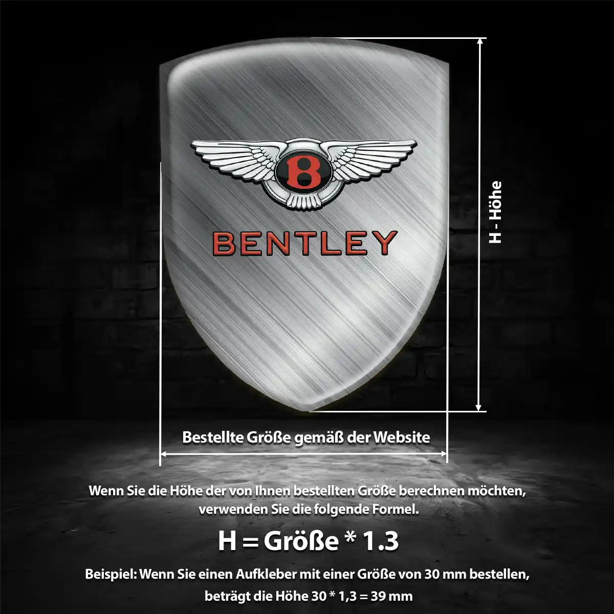 Bentley Embleme Silikon Aufkleber Hochwertiges Harz