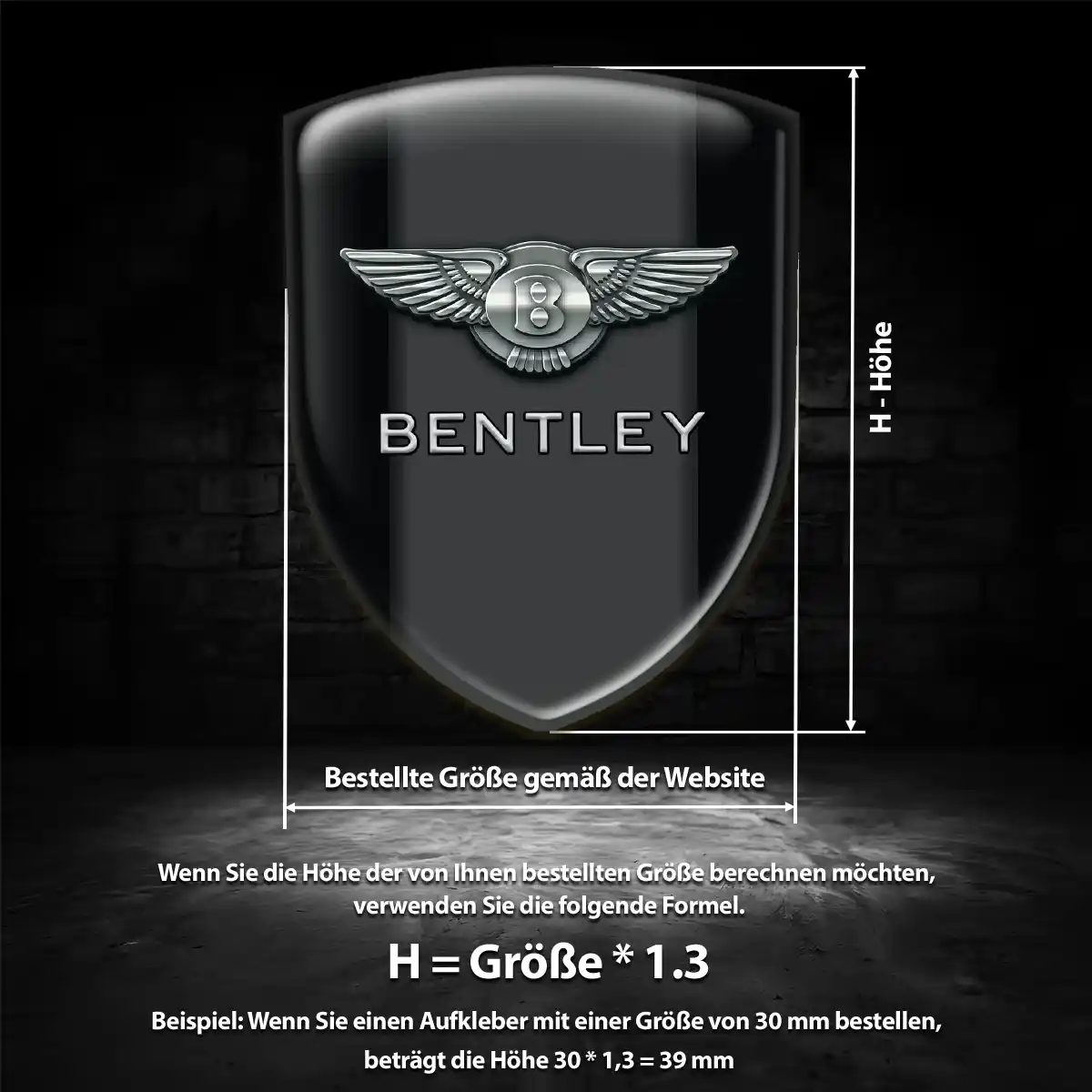 Bentley Embleme Silikon Aufkleber Luxus-Edition