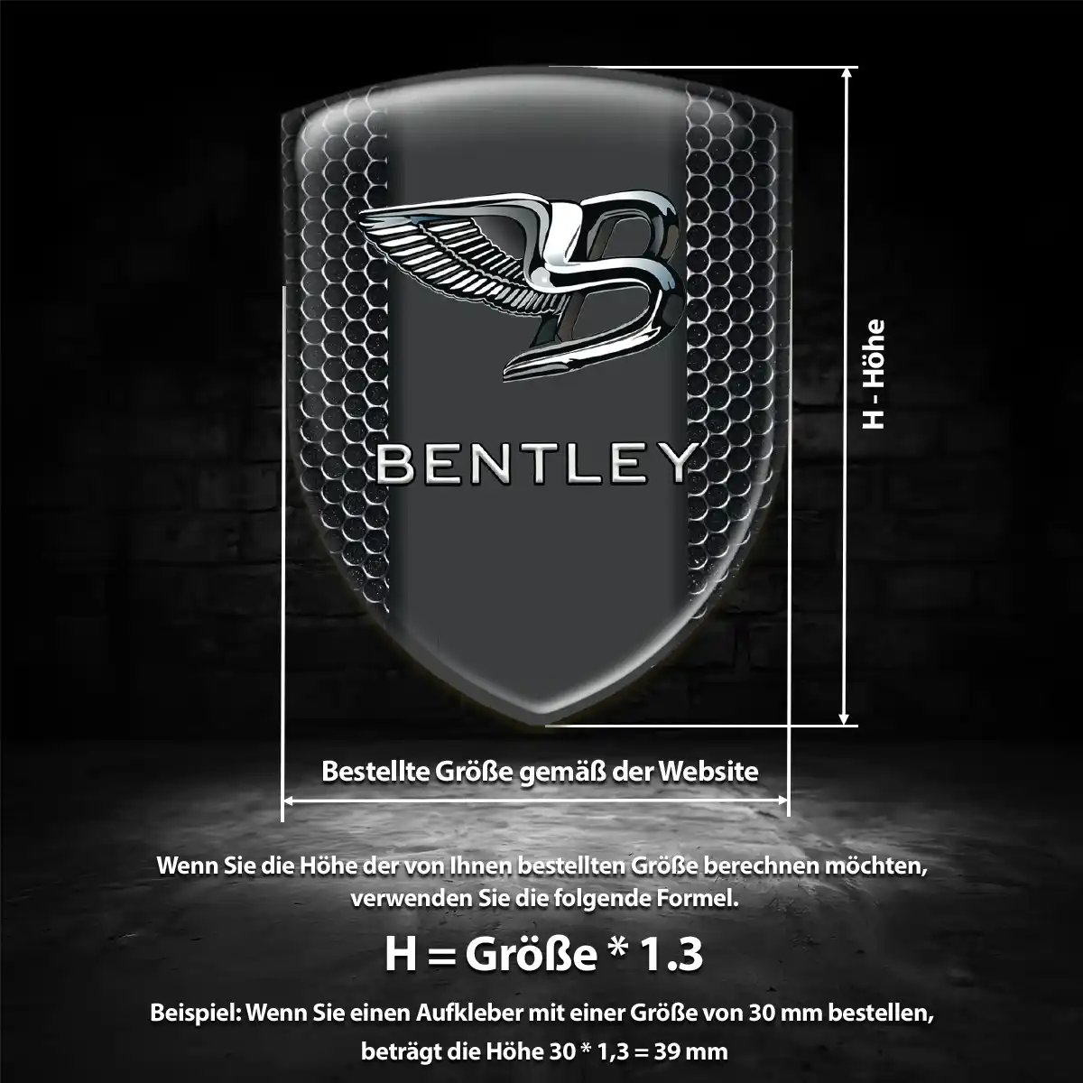 Bentley Embleme Silikon Aufkleber Markenedition