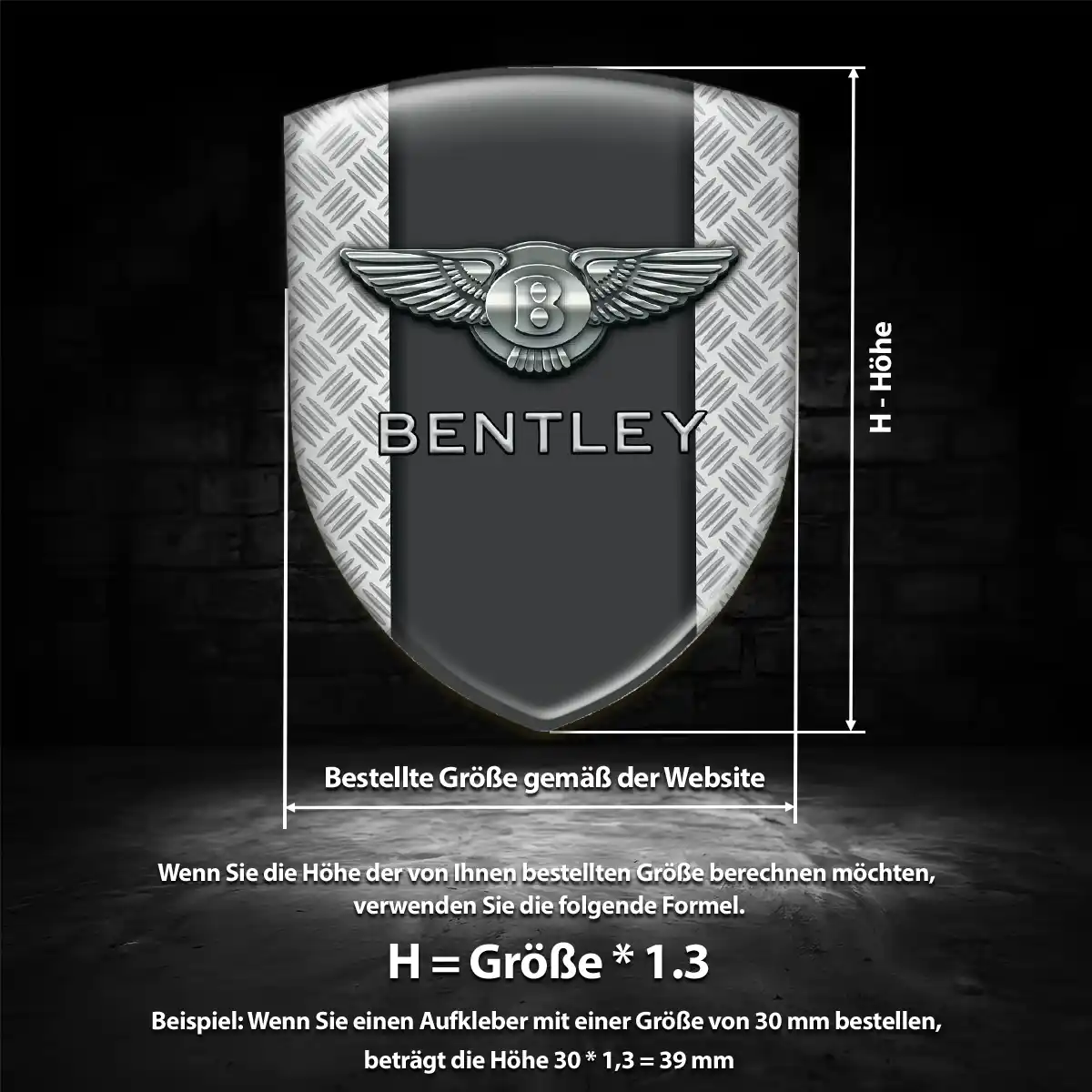 Bentley Embleme Silikon Aufkleber Modernes Design