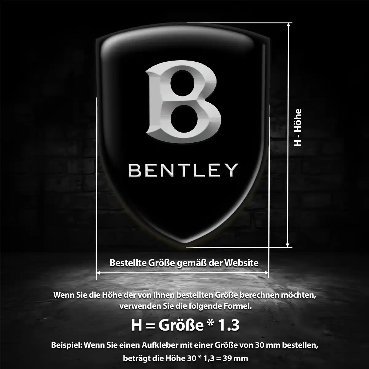 Bentley Embleme Silikon Aufkleber Premium-Edition