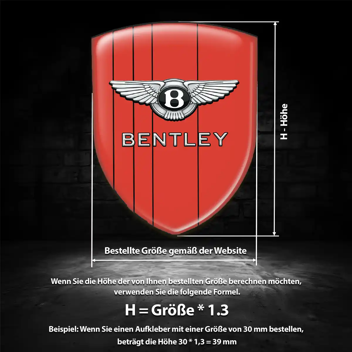Bentley Embleme Silikon Aufkleber Premiumqualität
