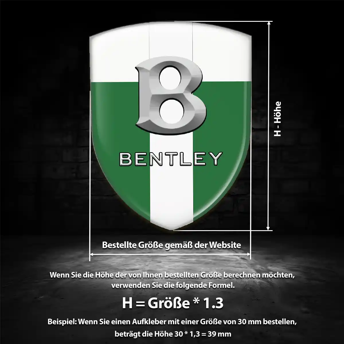 Bentley Embleme Silikon Aufkleber Tuningfahrzeug