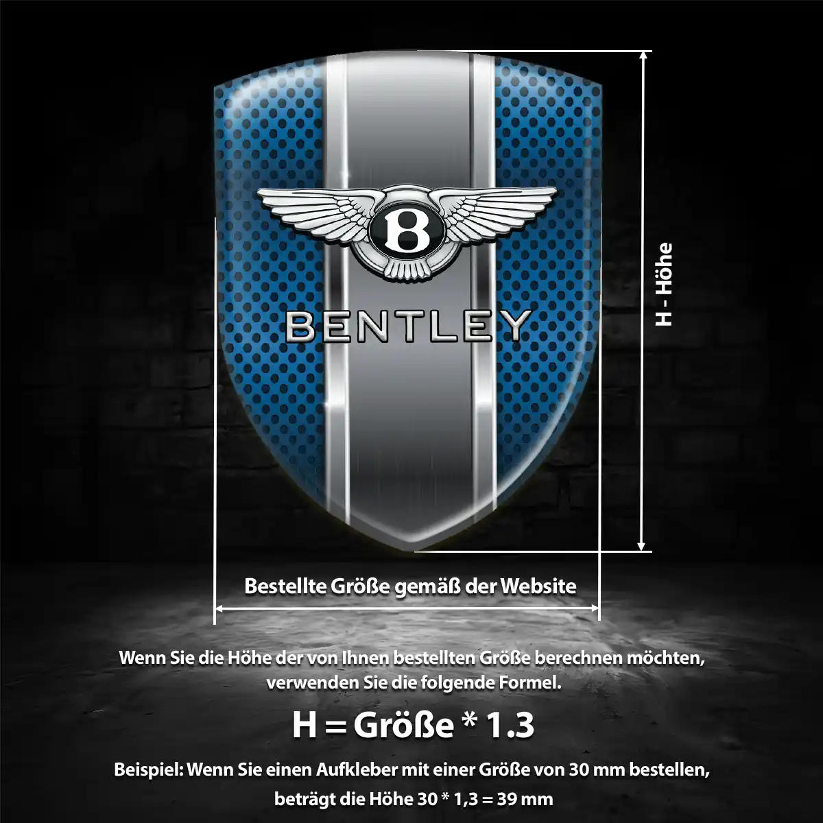 Bentley Silikon Aufkleber Anspruchsvolles Design