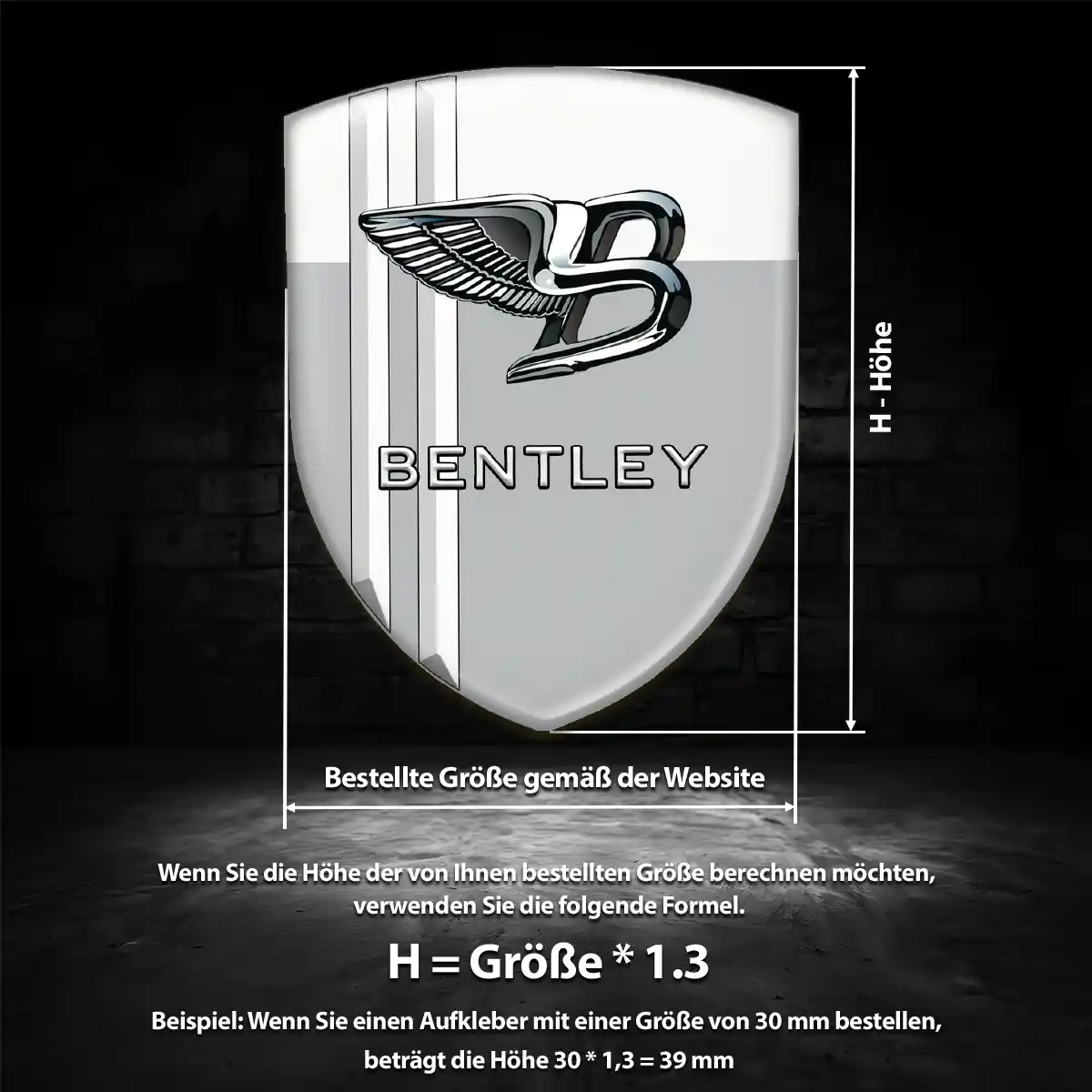 Bentley Silikon Aufkleber Ausdrucksstarkes Design