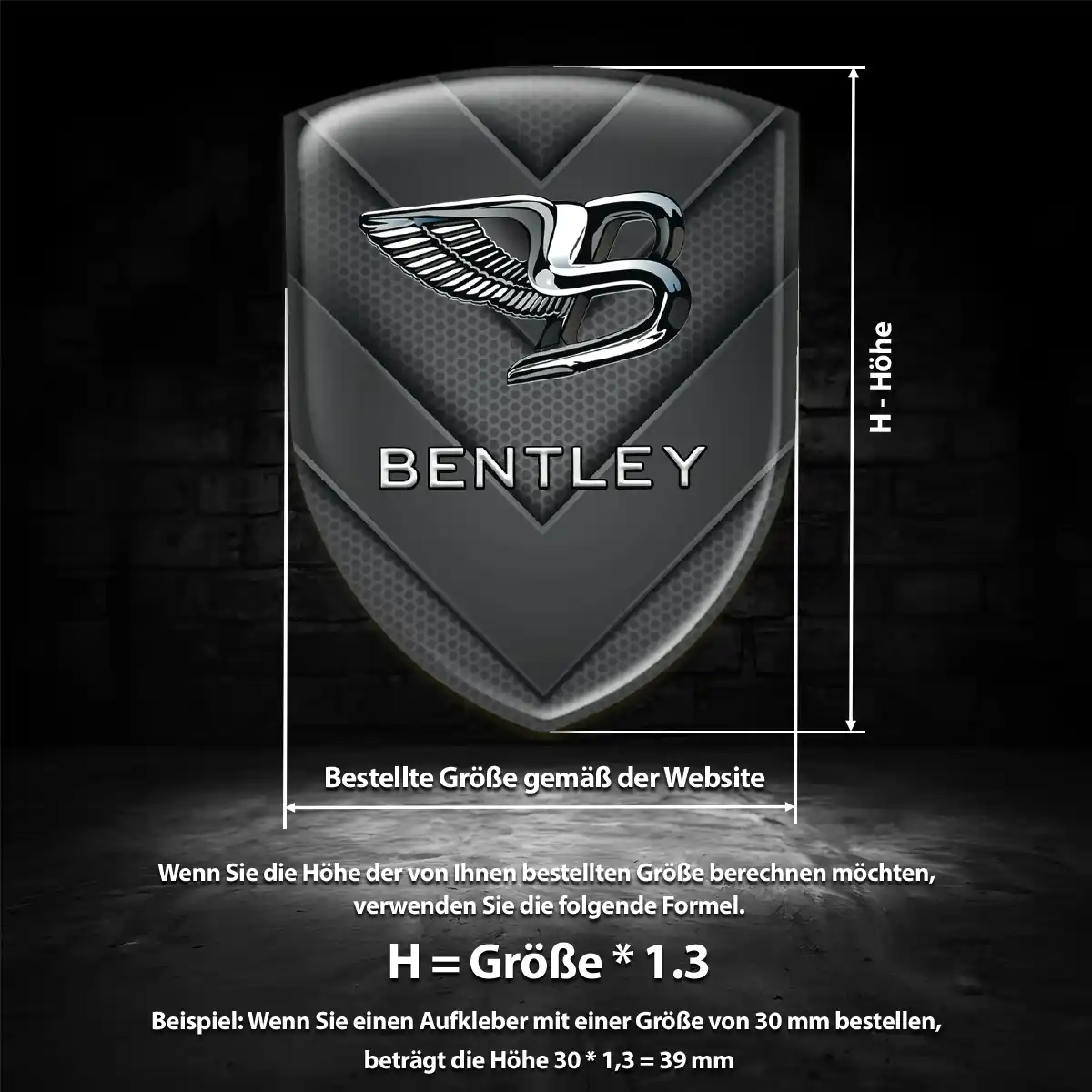 Bentley Silikon Aufkleber Auto Ausdrucksstarkes Design
