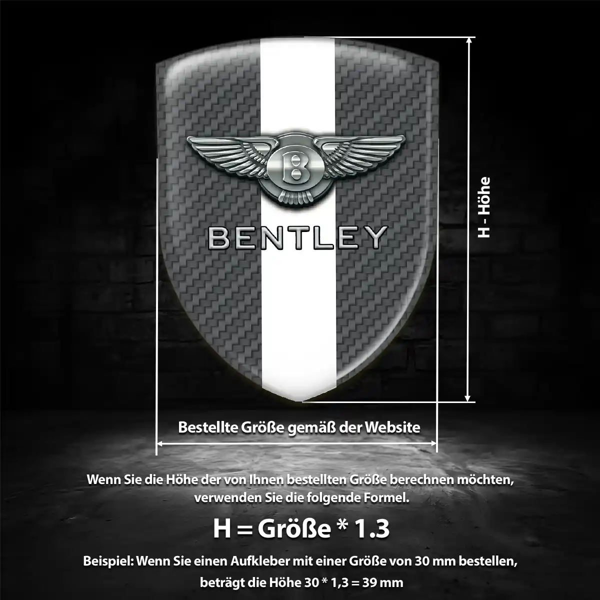 Bentley Silikon Aufkleber Auto Exterieurdesign