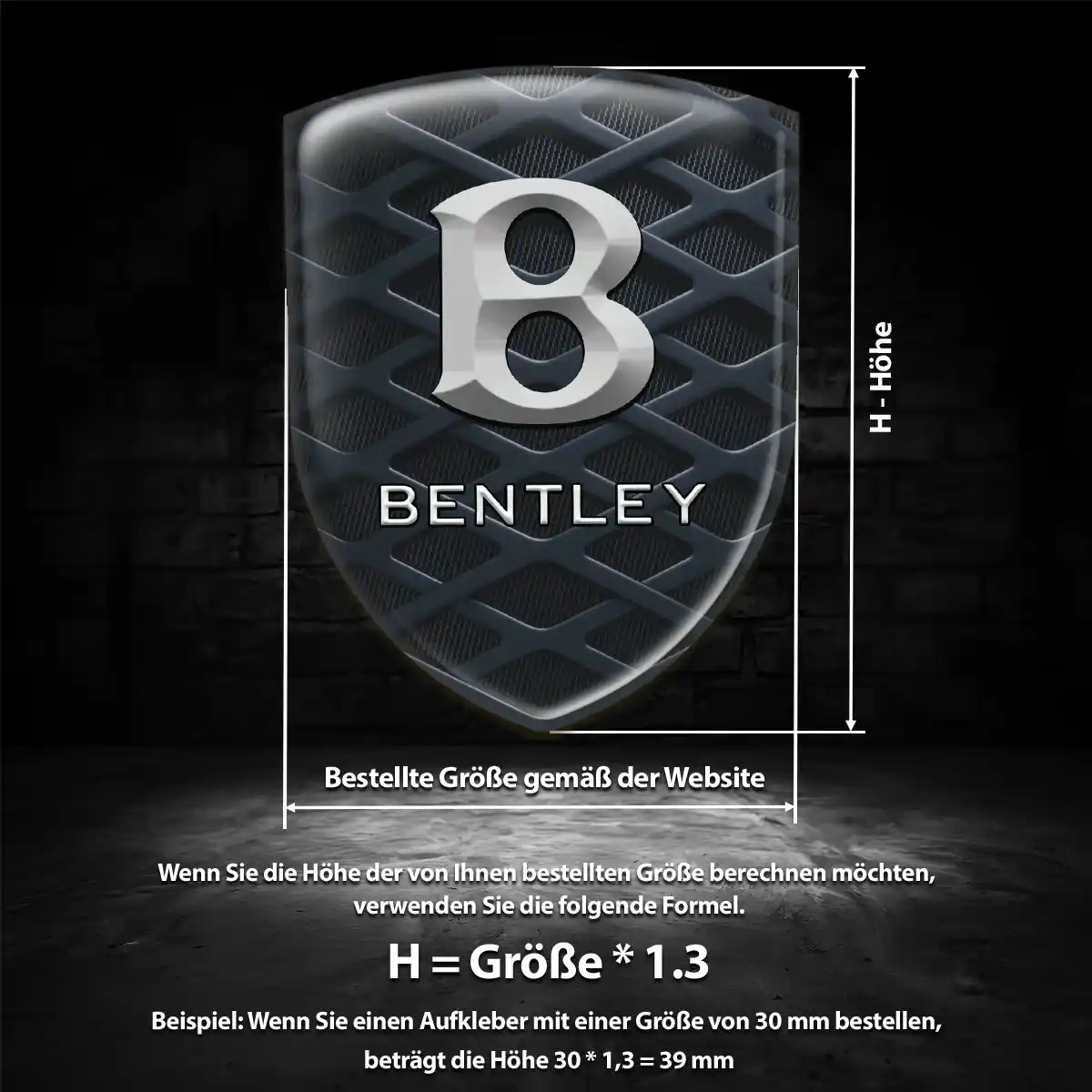 Bentley Silikon Aufkleber Auto Interieurdesign