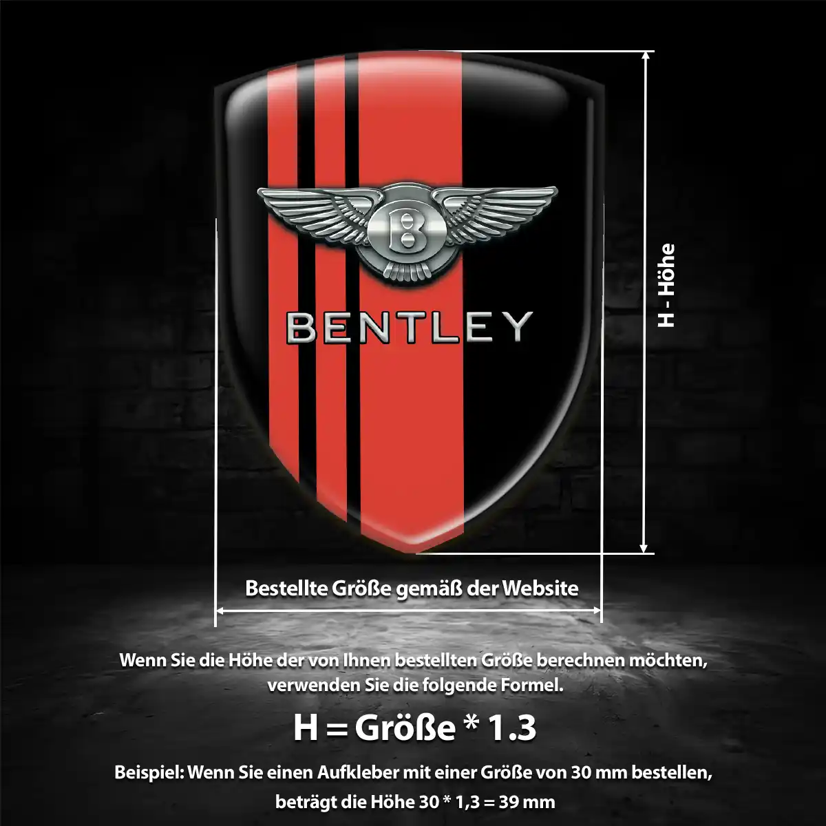 Bentley Silikon Aufkleber Auto Limitierte Auflage