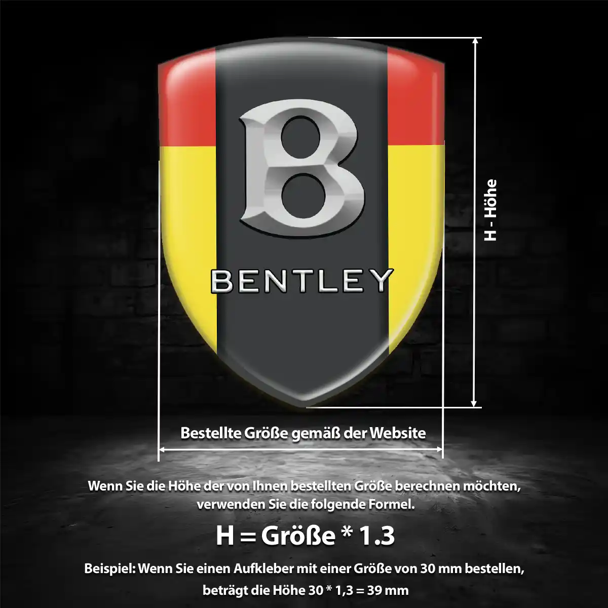 Bentley Silikon Aufkleber Auto Premiumqualität