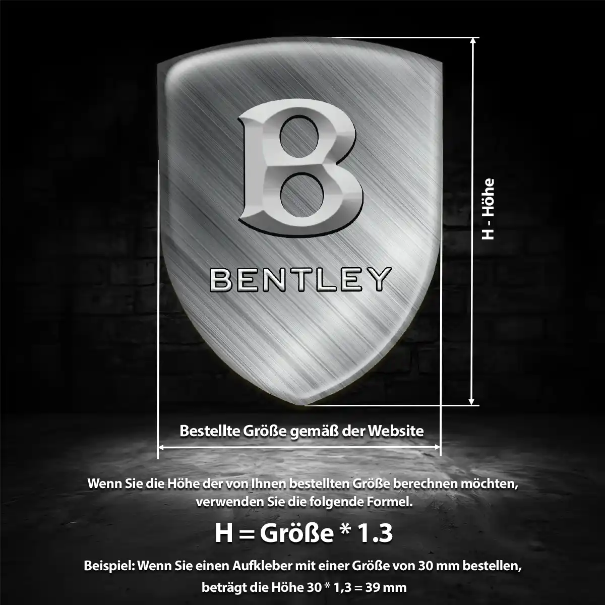 Bentley Silikon Aufkleber Edles Design