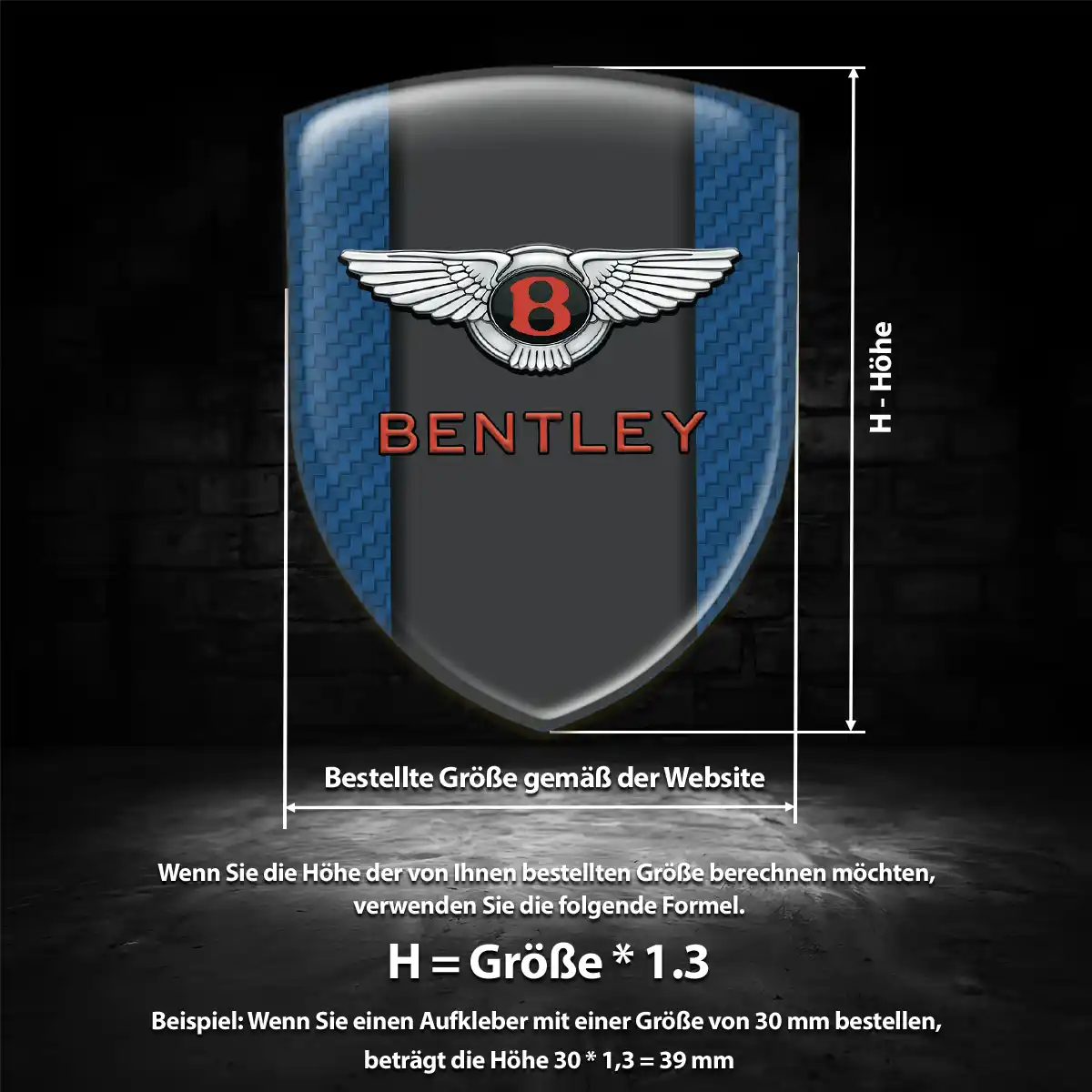 Bentley Silikon Aufkleber Elegantes Design