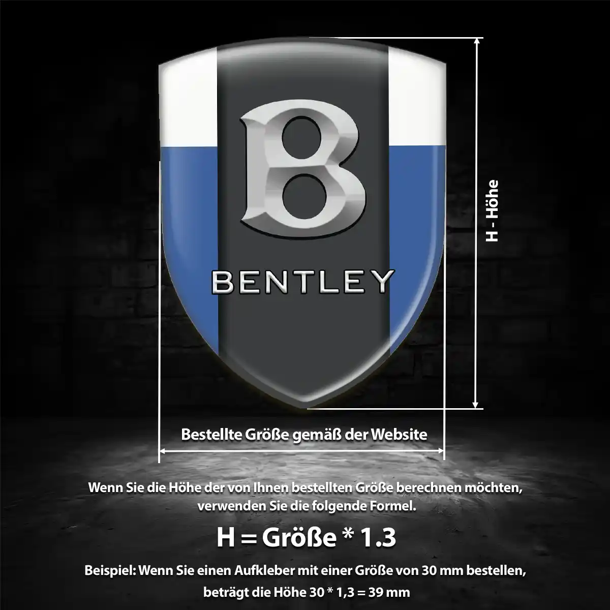 Bentley Silikon Aufkleber Embleme Ausdrucksstarkes Design