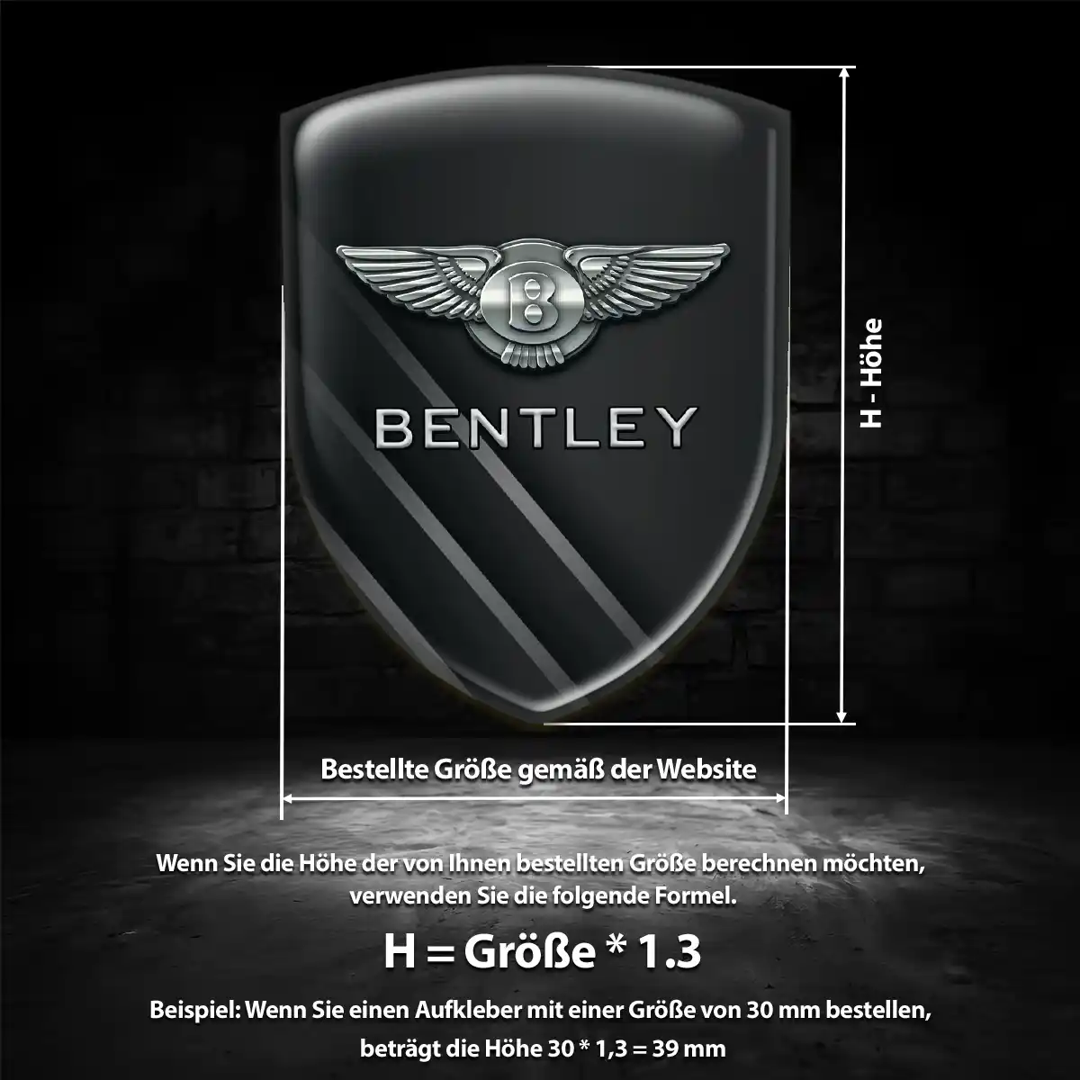 Bentley Silikon Aufkleber Embleme Auto Edles Design