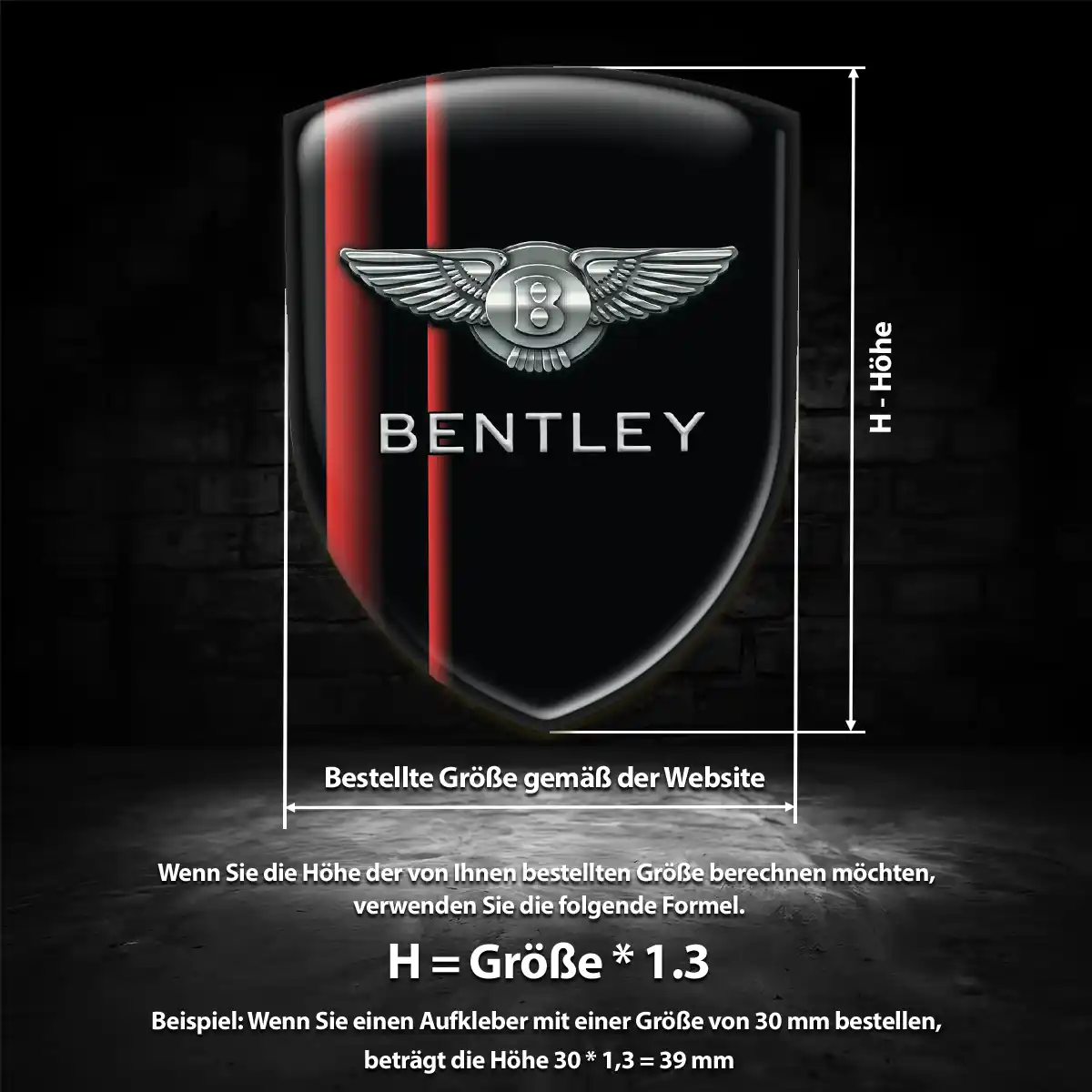 Bentley Silikon Aufkleber Embleme Elegantes Design