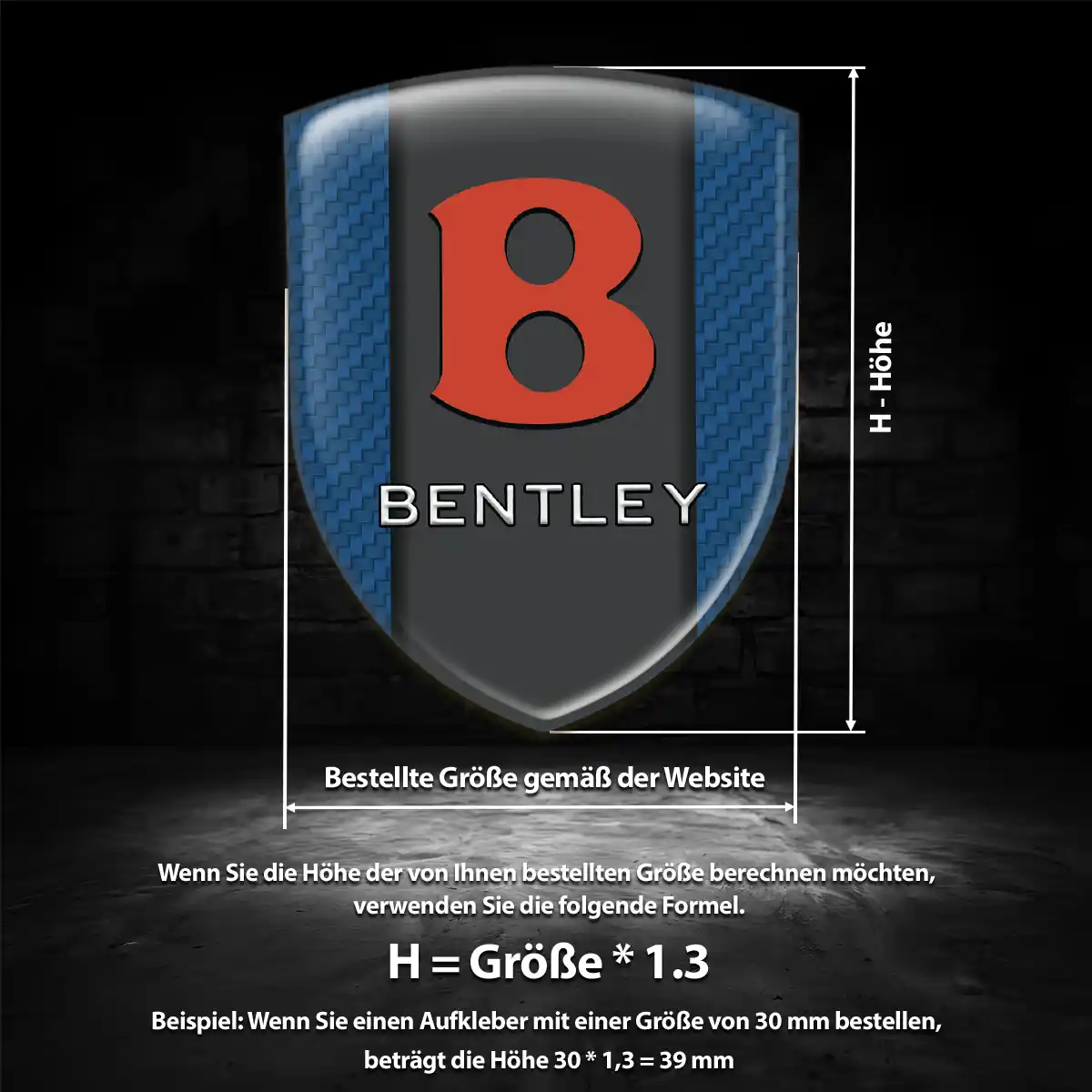 Bentley Silikon Aufkleber Embleme Erstklassige Qualität