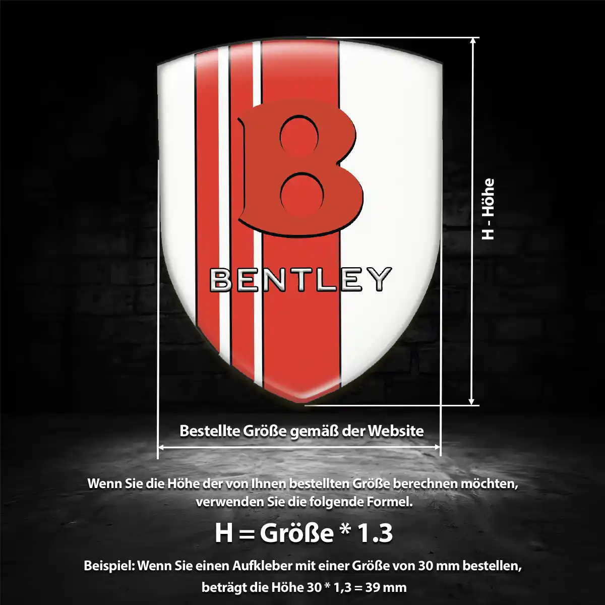 Bentley Silikon Aufkleber Embleme Exterieurdesign