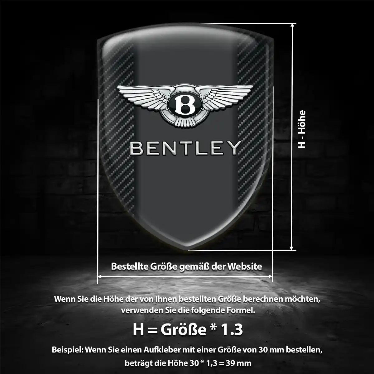 Bentley Silikon Aufkleber Embleme Höchste Qualität