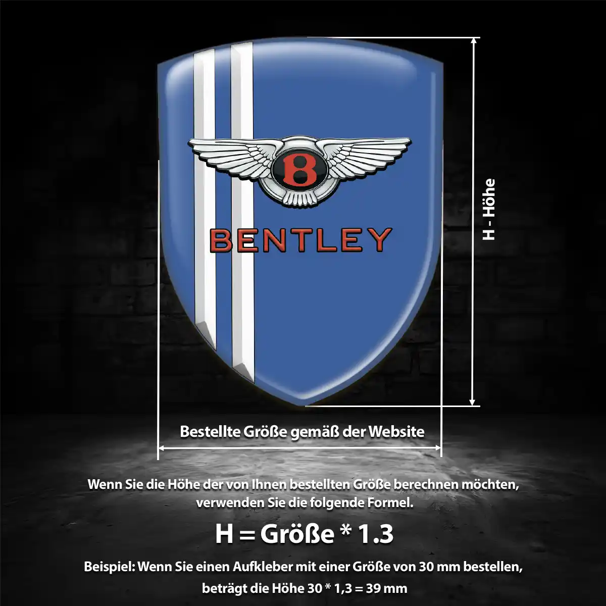 Bentley Silikon Aufkleber Embleme Hochwertiges Harz