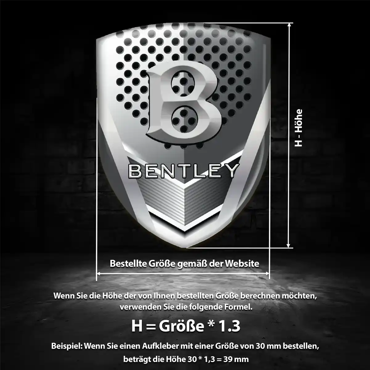 Bentley Silikon Aufkleber Embleme Markenedition