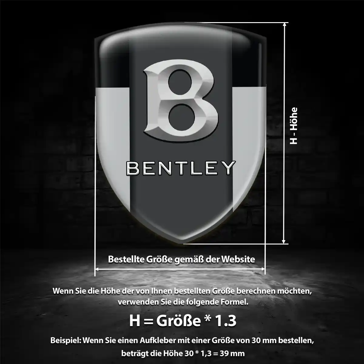 Bentley Silikon Aufkleber Embleme Modernes Design