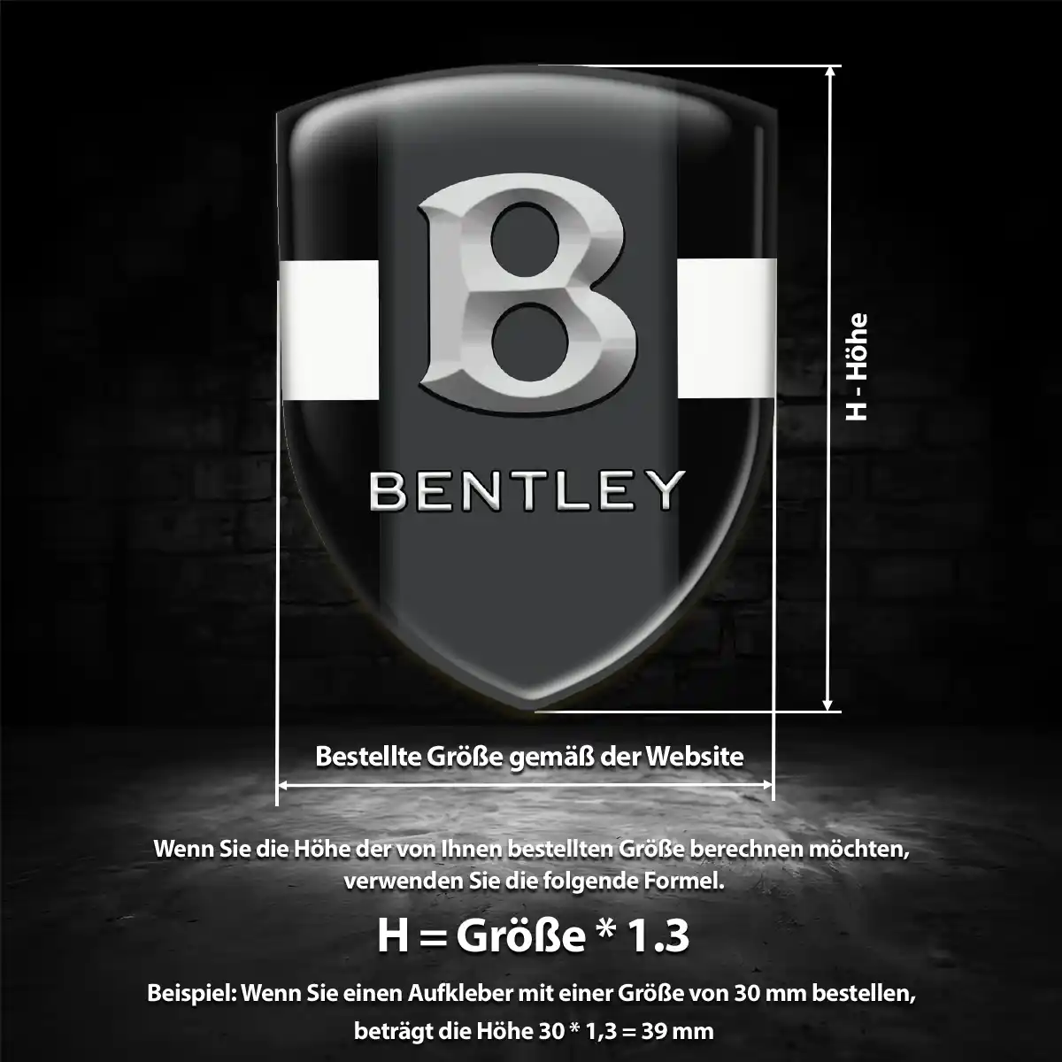 Bentley Silikon Aufkleber Embleme Premiumqualität