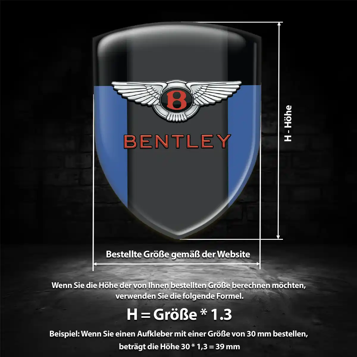 Bentley Silikon Aufkleber Embleme Spitzenqualität