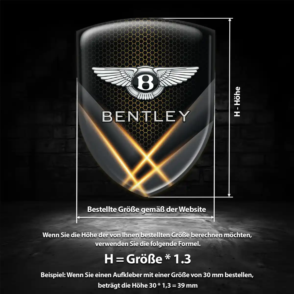 Bentley Silikon Aufkleber Embleme Tuningfahrzeug