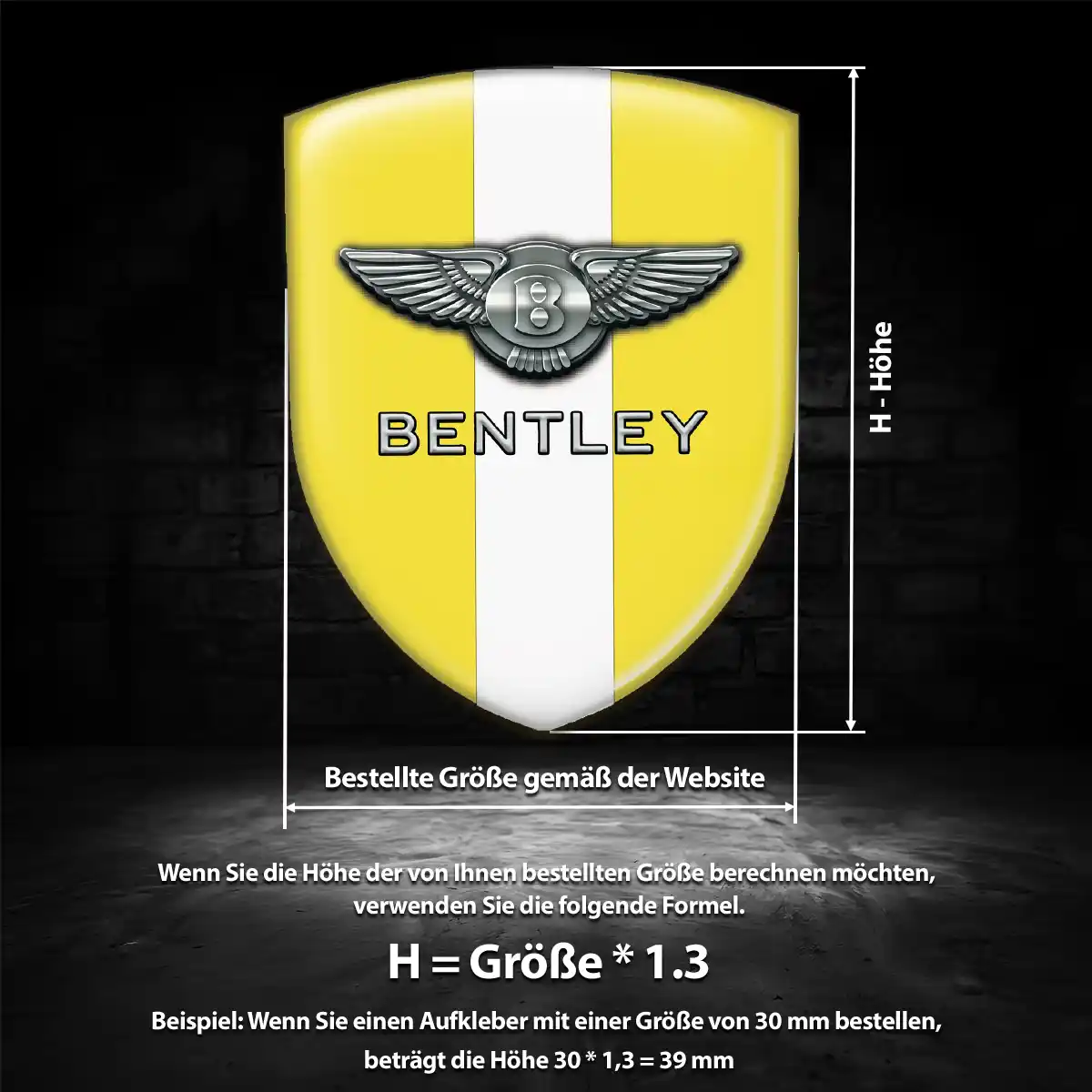 Bentley Silikon Aufkleber Höchste Qualität