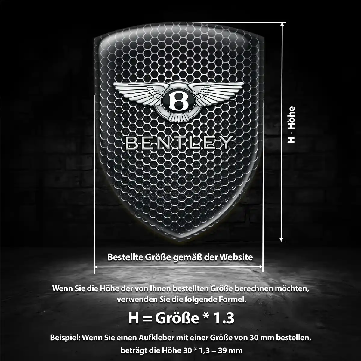 Bentley Silikon Aufkleber Hochwertiges Harz